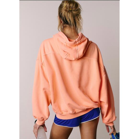 NEW Free People FP Movement Final Call Hoodie Size Small Pastel Peach Orange - Picture 2 of 8
